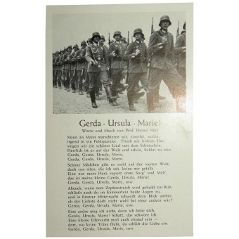 Postal con la canción soldado Gerda-Ursula-Marie. Espenlaub militaria